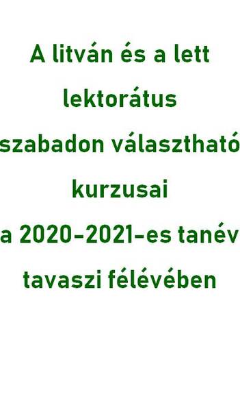A litván és a lett lektorátus közismereti kurzusai